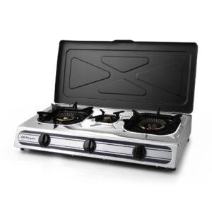 Hornillo Gas 3 Fuegos Inox Orbegozo FO3500 con Tapa