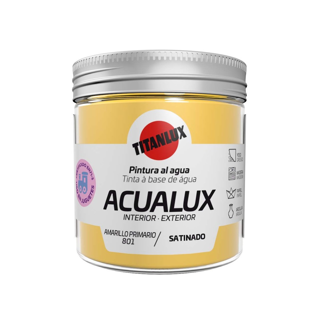 Pintura Acrílica Acualux Amarillo Primario 75ml