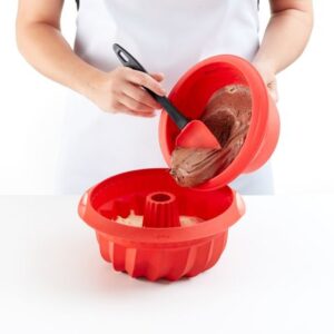 Molde Silicona Savarin Hondo 22cm Rojo Lekue