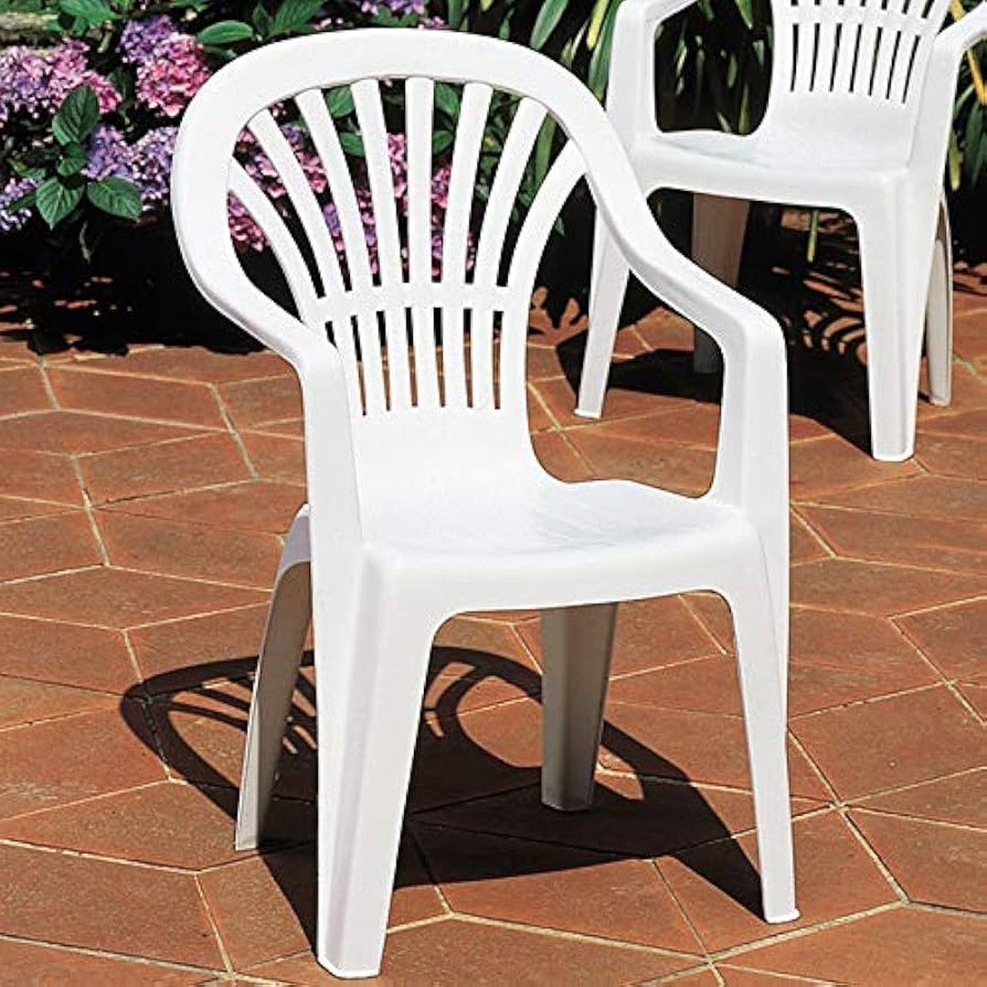 Silla de resina Palma blanca