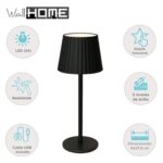 Lámpara de Mesa LED Recargable 24 LED Negra