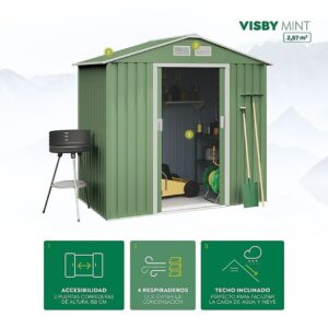 Caseta Metálica VISBY Mint 2.57 m2 Acero