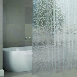 Cortina Baño Pvc 180x200 cm Cuadro Blanco