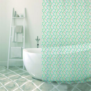 Cortina Baño Pvc 180x200 cm Cuadro Blanco