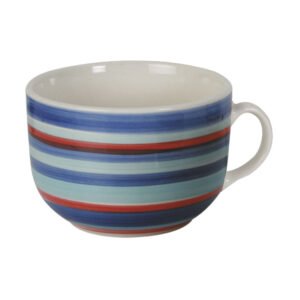Taza jumbo cerámica PENGO Rayas. (Envase completo)