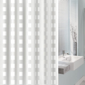 Cortina baño HABITEX cuadrado blanco
