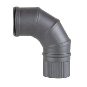 Codo 90º para extracción humos estufas PELLET inox grafito mate