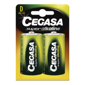 Pila alcalina D (LR20)  Blíster 2 pilas CEGASA Super Alcaline.(Envase completo)