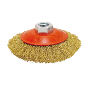 Cepillo abrasivo taza cónico acero ondulado RATIO 100 mm