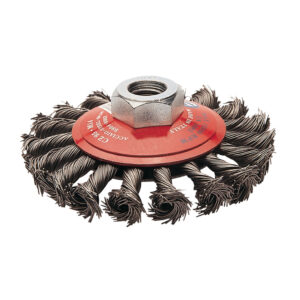 Cepillo abrasivo taza cónico acero trenzado RATIO 95 mm