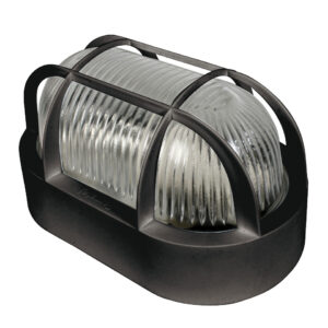 Aplique ovalado exterior DUOLEC E27 60 W negro 1 entrada