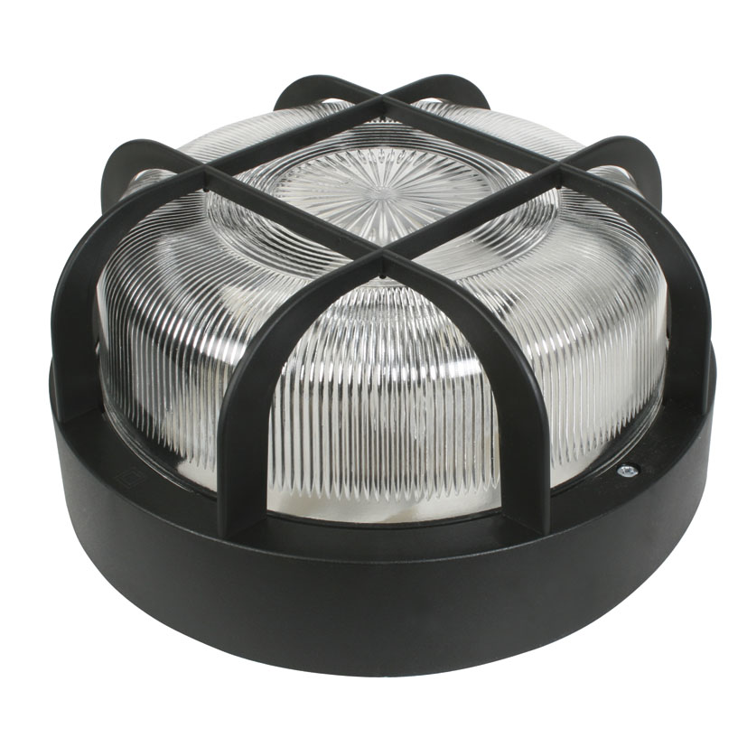 Aplique redondo exterior DUOLEC E27 100 W negro