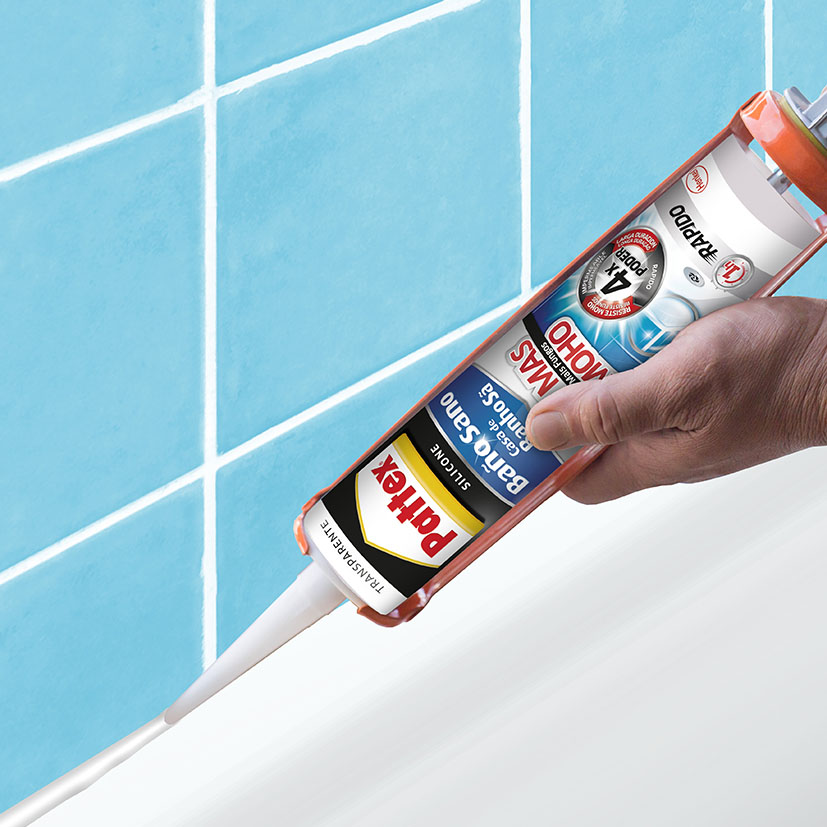 Pattex No Más Moho, silicona antimoho, larga duración impermeable, color transparente, cartucho 280 ml - Imagen 2