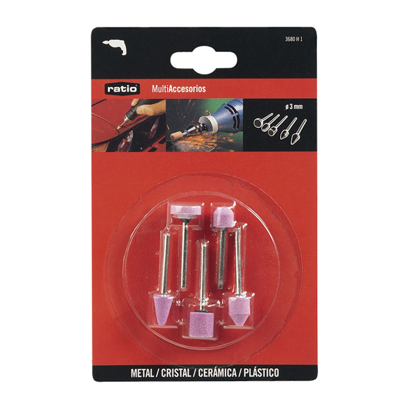 Muelas abrasivas RATIO vástago 3 mm juego - Imagen 2