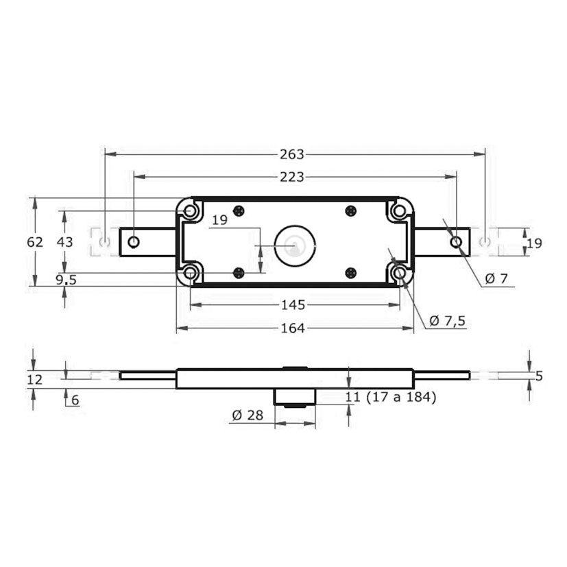 Cerradura puerta enrollable AGA mod. 182 - Imagen 2