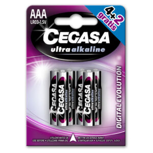 Pila alcalina AAA (LR03) Blíster 2 pilas CEGASA Ultra Alkaline  (Envase completo)