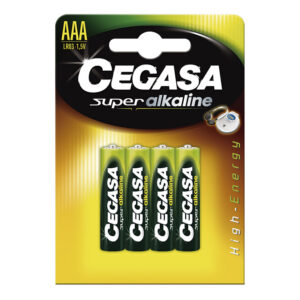 Pila alcalina AAA (LR3) Blíster 4 pilas CEGASA Super Alcaline (Envase completo)