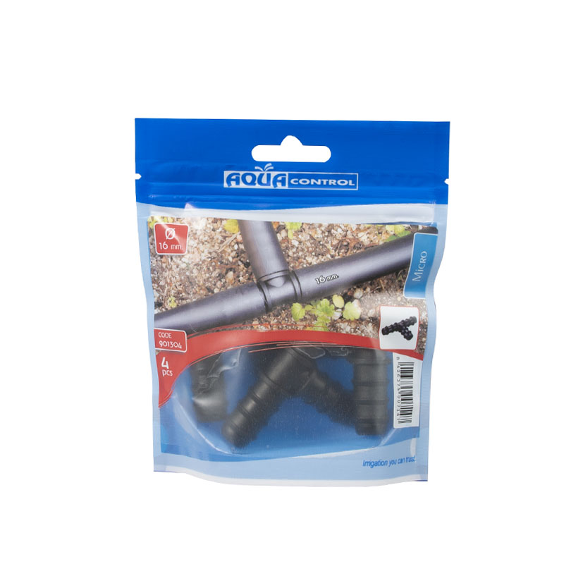 Distribución y tomas de agua AQUA Control. Set 4 "T" 16 mm 4 unidades - Imagen 2