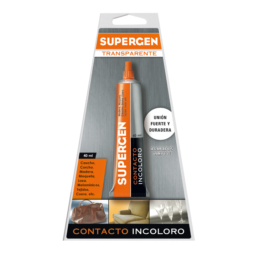 Adhesivo cola contacto SUPERGEN Incoloro 40 ml - Imagen 2