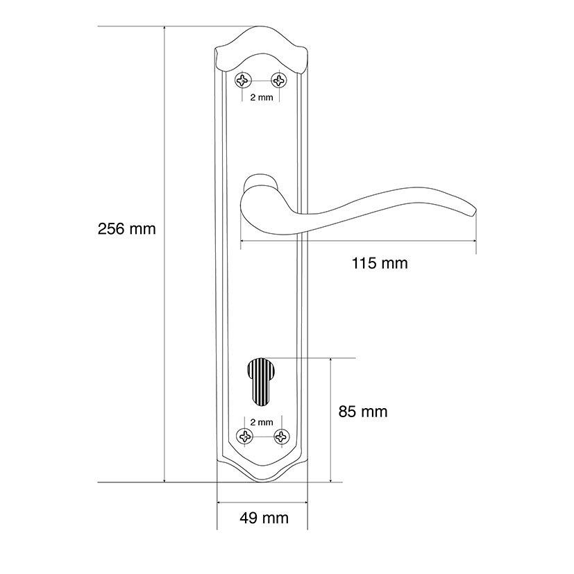 Manilla placa con bocallave JANDEL 203 (Envase completo) - Imagen 2