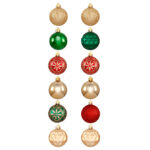 Juego de 12 bolas Navidad ø 6 cm surtidas