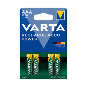 Pila recargable AAA (LR3) Blíster 4 pilas VARTA Power. (Envase completo)