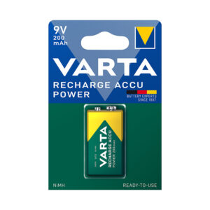 Pila recargable 6LR61 (9V) VARTA Recycled. (Envase completo)