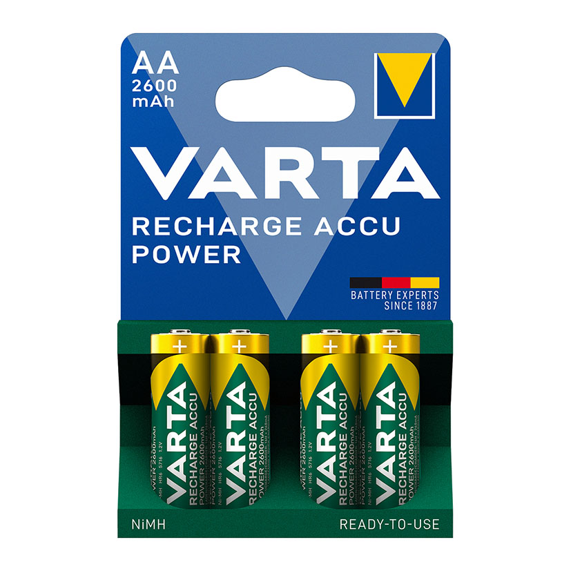 Pila recargable AA (LR6) Blíster 4 pilas VARTA Power (Envase completo)