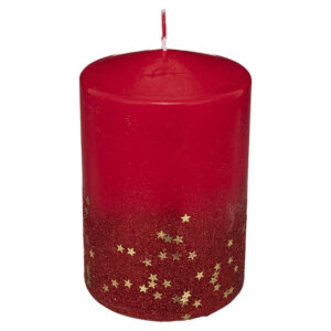 Vela purpurina roja. (Envase completo)