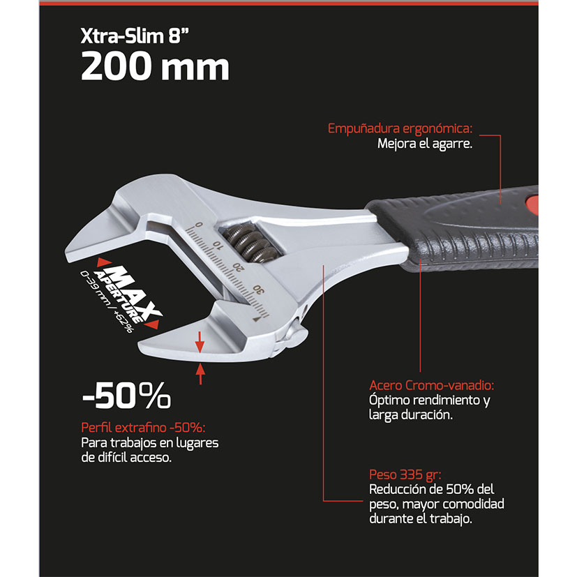 Llave graduable Xtra-Slim RATIO SWO-XS 8" - Imagen 3