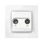 Toma TV intermedia empotrable SIMON S10 Blanco