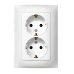 Base enchufe doble empotrable SIMON S10 Blanco