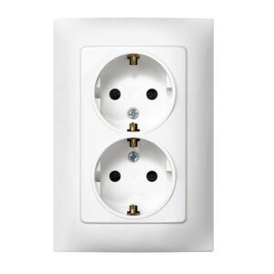 Base enchufe doble empotrable SIMON S10 Blanco