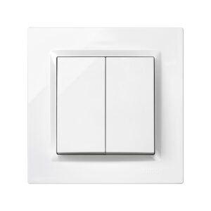 Commutador doble empotrable SIMON S10 Blanco