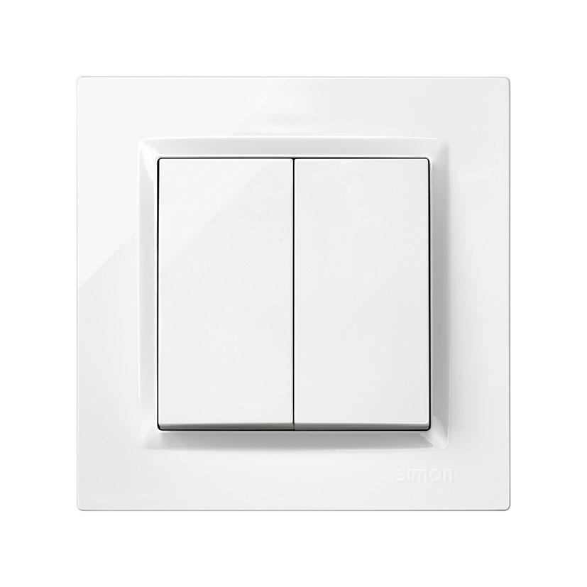 Commutador doble empotrable SIMON S10 Blanco