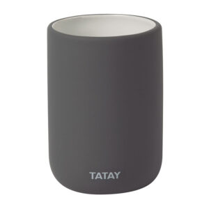 Vaso portacepillos TATAY Serie Soft gris antracita