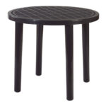 Mesa de resina redonda RESOL Tossa gris volcánico