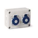 Caja estanca FAMATEL 2 tomas 2P+TT Lateral