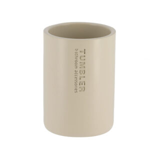 Vaso cepillo dientes poli resina Beige
