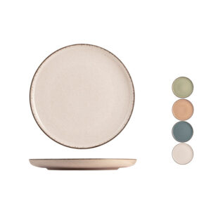 Plato postre porcelana PENGO Serie Pearl, 4 unidades
