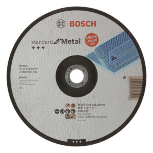 Disco corte metal BOSCH 230x3 mm Standard Cóncavo. (Envase completo)