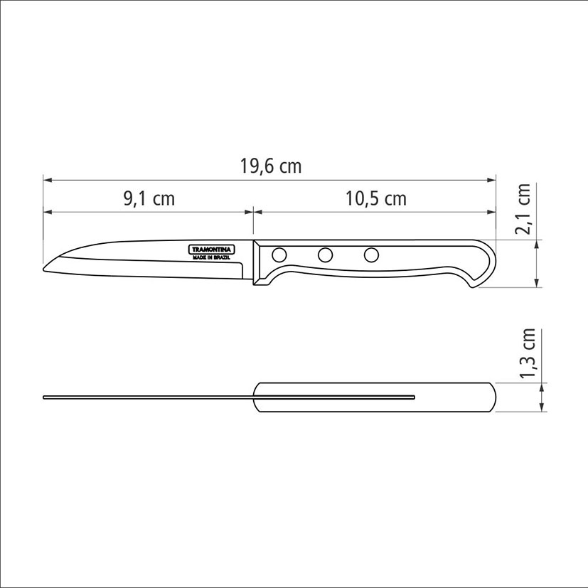 Cuchillo frutas TRAMONTINA Polywood 9,5 cm - Imagen 3