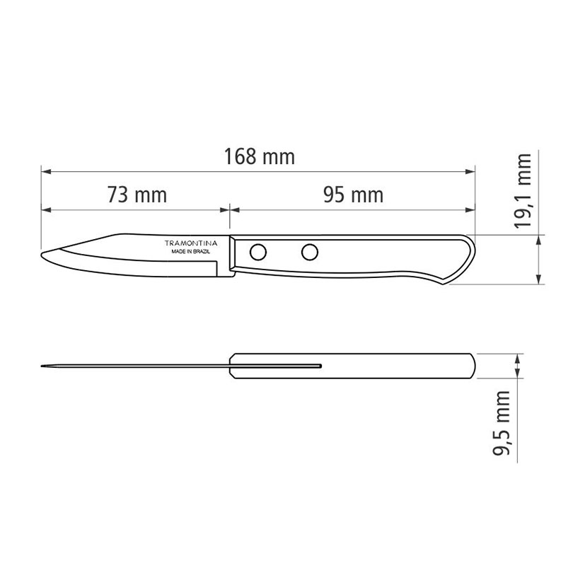 Cuchillo mondador TRAMONTINA Polywood 8 cm - Imagen 4