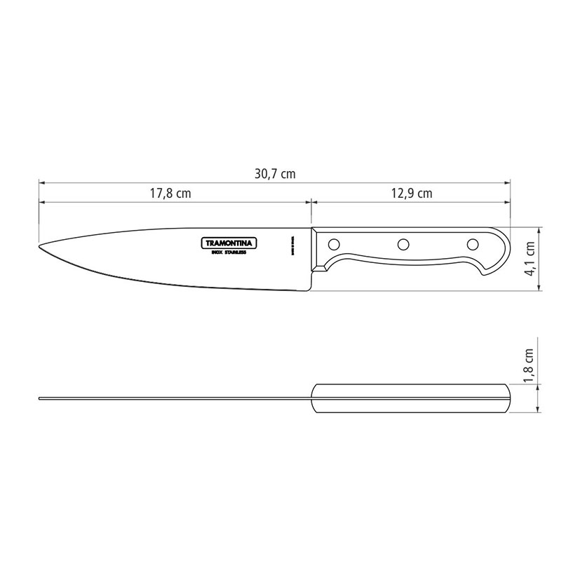 Cuchillo cocina TRAMONTINA Polywood 17 cm - Imagen 3