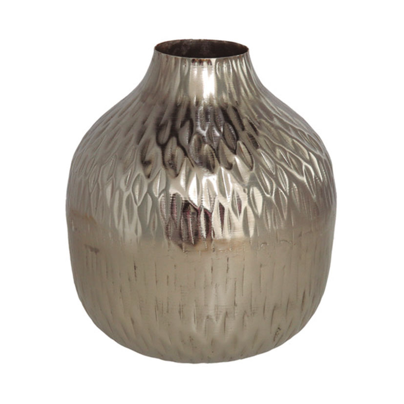 Jarrón decorativo martillado Tours plateado