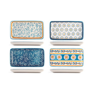 Plato rectangular porcelana PENGO Salina 18x10. (Envase completo)