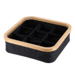 Cesta cuadrada plegable baño compartimentos TENDANCE Serie Bambú