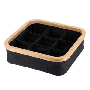 Cesta cuadrada plegable baño compartimentos TENDANCE Serie Bambú