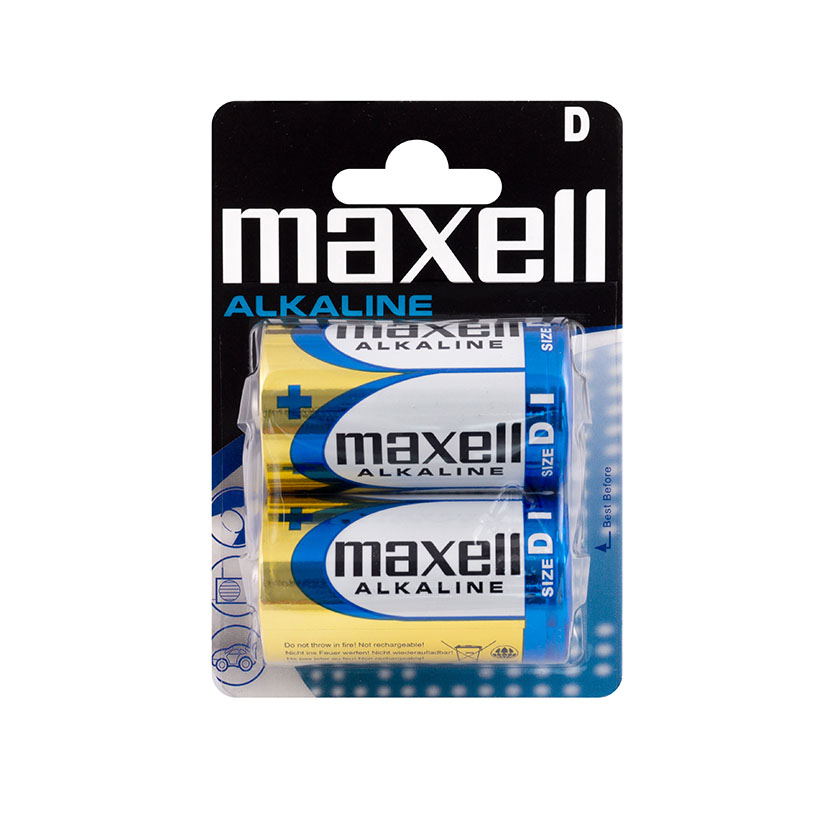 Pila alcalina D (LR20) Blíster 2 unid MAXELL (Envase completo)