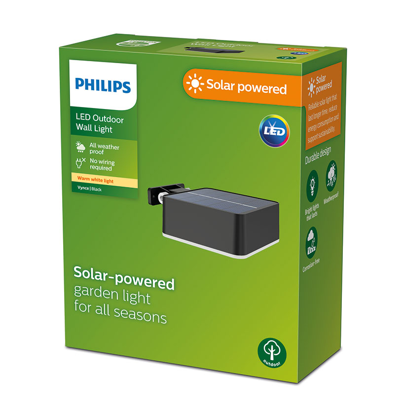 Aplique mural cuadrado solar PHILPS Vynce - Imagen 3